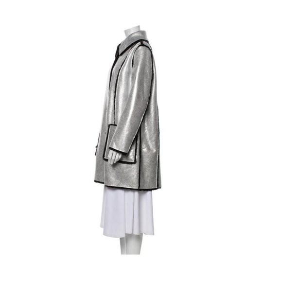 TORY BURCH Women's Metallic Esme Reversible Coat - Picture 6 of 11